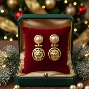 Gold and Pearl Earrings